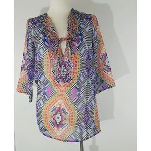 Raviya  Womens Embellished  Beaded V-neck Cover-Up